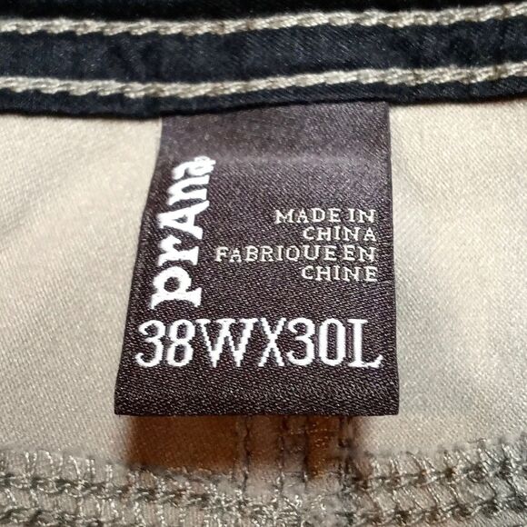 Prana Zion Hiking Pants Mens 38x30 Stretch Belted Vent Roll Up Snap Leg Cargo - Picture 7 of 11